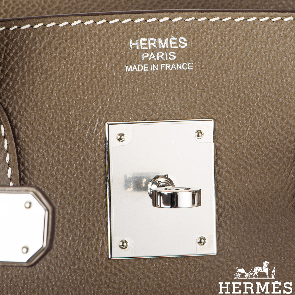 New !! Hermes Birkin 30 Etoupe with PHW Full set